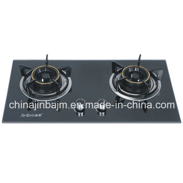 2 Burners Tempered Glass Brass Burner Built-in Hob/Gas Hob